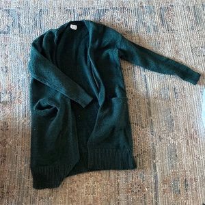 Green thick cardigan with pockets